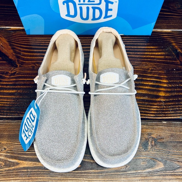 NIB Hey Dude Womens Wendy Metallic Sparkle Rose Gold - Picture 8 of 12